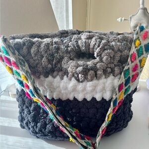 Handcrafted Multicolor Crocheted  Basket/Tote